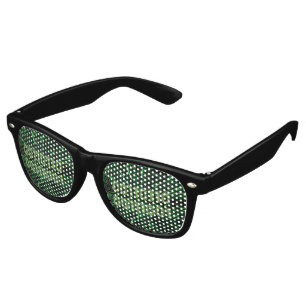 SlipperyJoe's 69 binary code vibrant green compute Retro Sunglasses