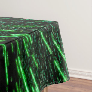 SlipperyJoe's 69 binary code vibrant green compute Tablecloth