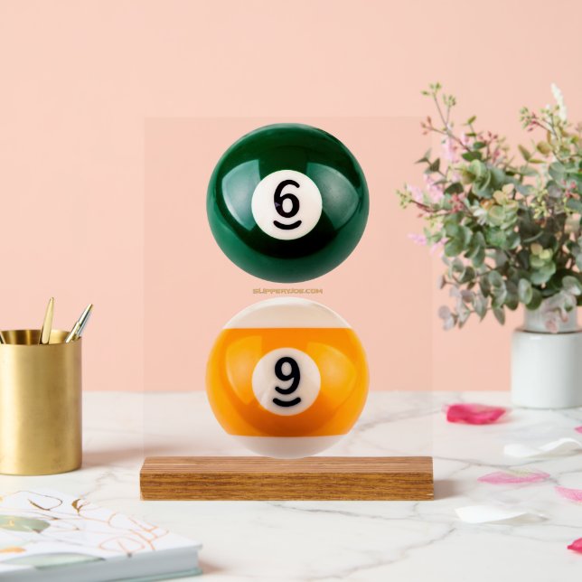 SlipperyJoe's 69 hard pool table two billiard ball Acrylic Sign (Wedding)