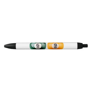SlipperyJoe's 69 hard pool table two billiard ball Black Ink Pen