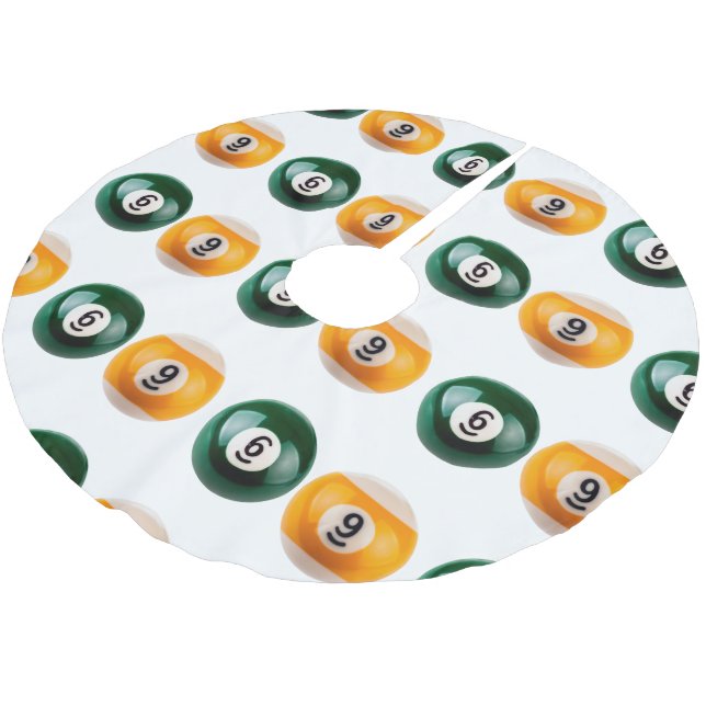 SlipperyJoe's 69 hard pool table two billiard ball Brushed Polyester Tree Skirt (Angled)