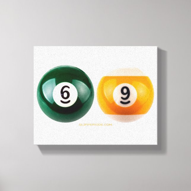 SlipperyJoe's 69 hard pool table two billiard ball Canvas Print (Front)