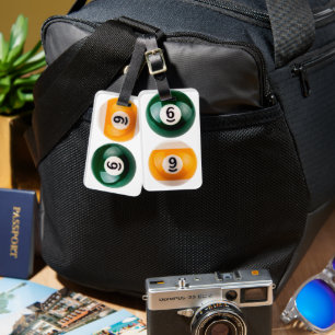 SlipperyJoe's 69 hard pool table two billiard ball Luggage Tag