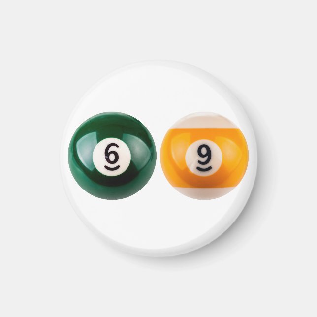SlipperyJoe's 69 hard pool table two billiard ball Magnet (Front)