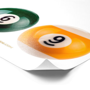 SlipperyJoe's 69 hard pool table two billiard ball Photo Print