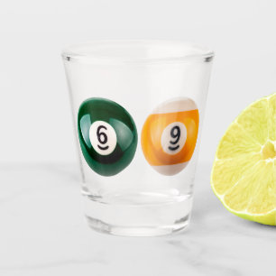SlipperyJoe's 69 hard pool table two billiard ball Shot Glass