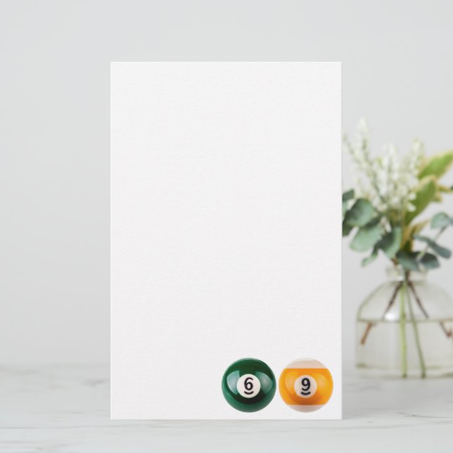 SlipperyJoe's 69 hard pool table two billiard ball Stationery (Standing Front)