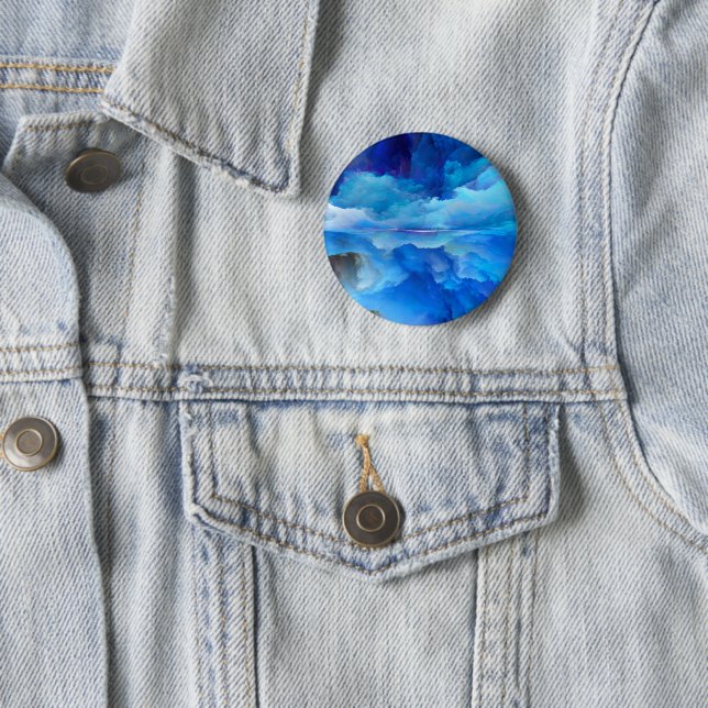 SlipperyJoe's abstract cloud artwork colourful sur 2 Inch Round Button (In Situ)