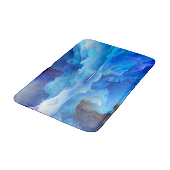 SlipperyJoe's abstract cloud artwork colourful sur Bath Mat (Angled)