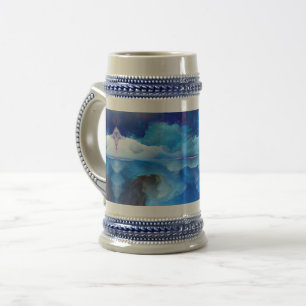 SlipperyJoe's abstract cloud artwork colourful sur Beer Stein