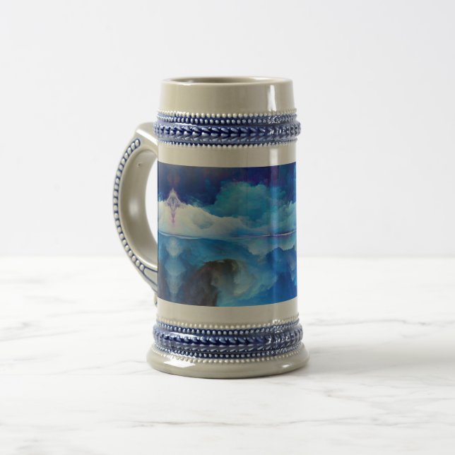 SlipperyJoe's abstract cloud artwork colourful sur Beer Stein (Front Left)
