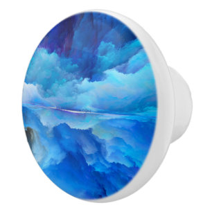 SlipperyJoe's abstract cloud artwork colourful sur Ceramic Knob