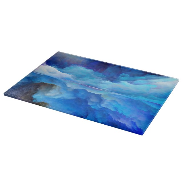 SlipperyJoe's abstract cloud artwork colourful sur Cutting Board (Corner)