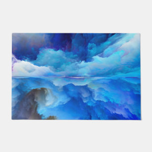 SlipperyJoe's abstract cloud artwork colourful sur Doormat