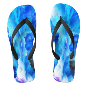 SlipperyJoe's abstract cloud artwork colourful sur Flip Flops