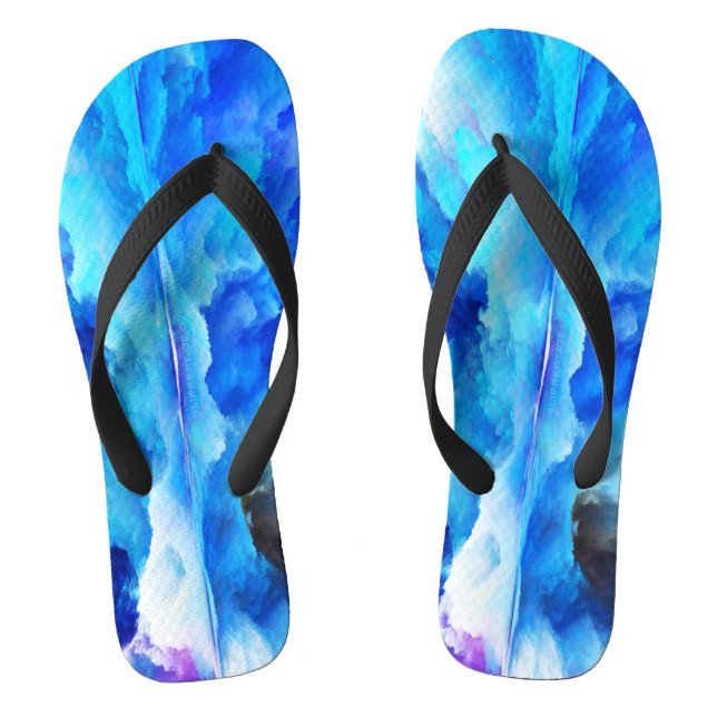 SlipperyJoe's abstract cloud artwork colourful sur Flip Flops (Footbed)
