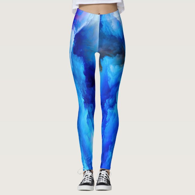 SlipperyJoe's abstract cloud artwork colourful sur Leggings (Front)