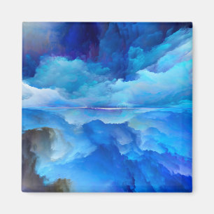 SlipperyJoe's abstract cloud artwork colourful sur Magnet