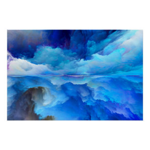 SlipperyJoe's abstract cloud artwork colourful sur Poster