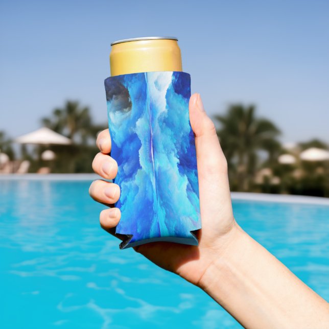 SlipperyJoe's abstract cloud artwork colourful sur Seltzer Can Cooler (In Situ Pool)