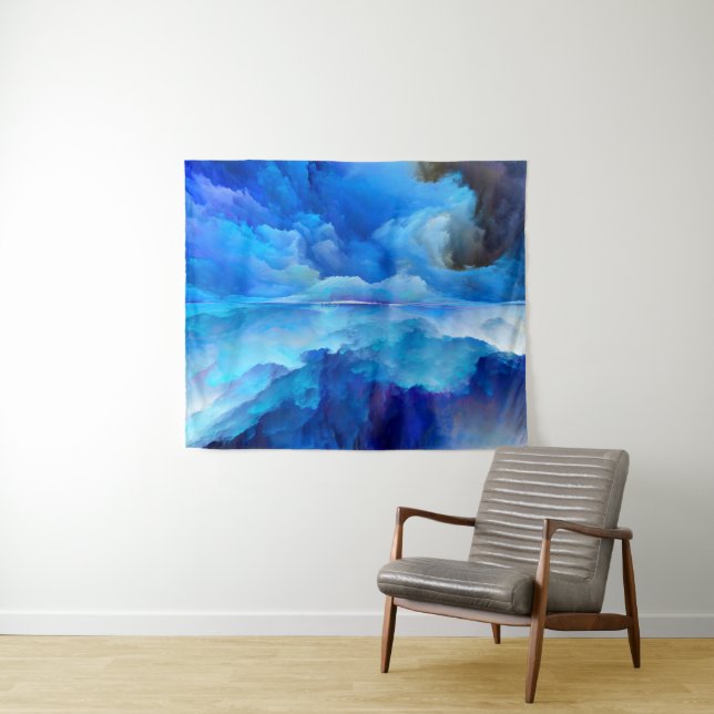 SlipperyJoe's abstract cloud artwork colourful sur Tapestry (In Situ (Horizontal))