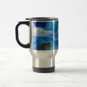 SlipperyJoe's abstract cloud artwork colourful sur Travel Mug