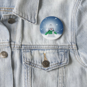 SlipperyJoe's adorable Christmas snowman character 2 Inch Round Button