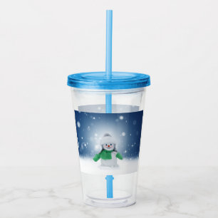 SlipperyJoe's adorable Christmas snowman character Acrylic Tumbler