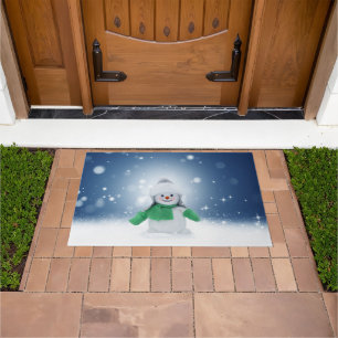 SlipperyJoe's adorable Christmas snowman character Doormat