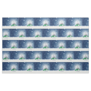 SlipperyJoe's adorable Christmas snowman character Fabric