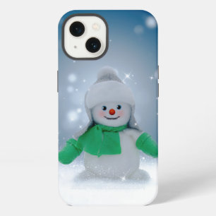 SlipperyJoe's adorable Christmas snowman character iPhone 13 Case