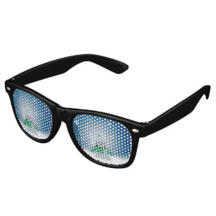 SlipperyJoe's adorable Christmas snowman character Retro Sunglasses