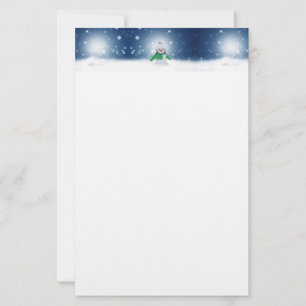 SlipperyJoe's adorable Christmas snowman character Stationery