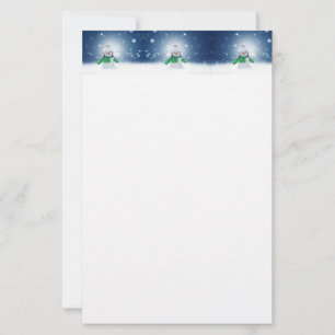 SlipperyJoe's adorable Christmas snowman character Stationery
