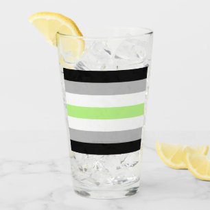 SlipperyJoe's Agender Pride Flag gay gifts LGBTQIA Glass