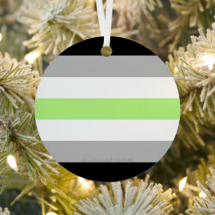 SlipperyJoe's Agender Pride Flag gay gifts LGBTQIA Metal Ornament