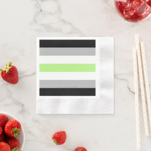 SlipperyJoe's Agender Pride Flag gay gifts LGBTQIA Napkin