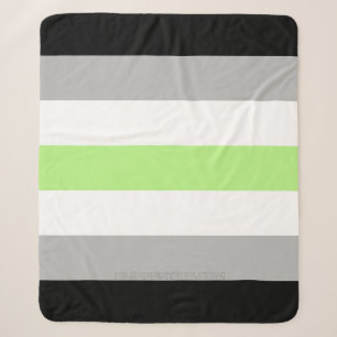 SlipperyJoe's Agender Pride Flag gay gifts LGBTQIA Sherpa Blanket