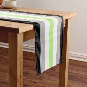 SlipperyJoe's Agender Pride Flag gay gifts LGBTQIA Short Table Runner