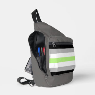 SlipperyJoe's Agender Pride Flag gay gifts LGBTQIA Sling Bag
