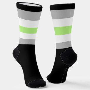 SlipperyJoe's Agender Pride Flag gay gifts LGBTQIA Socks