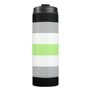 SlipperyJoe's Agender Pride Flag gay gifts LGBTQIA Thermal Tumbler