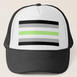 SlipperyJoe's Agender Pride Flag gay gifts LGBTQIA Trucker Hat