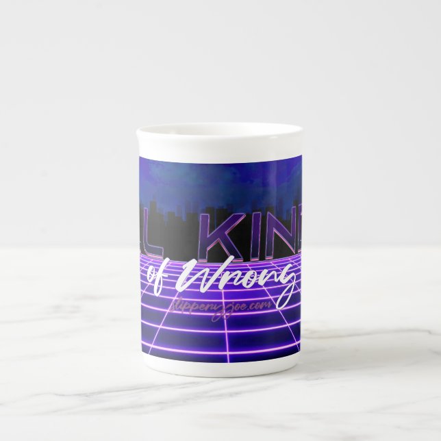SlipperyJoe's all kinds wrong bold 3D text retro 1 Bone China Mug (Front)