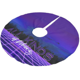 SlipperyJoe's all kinds wrong bold 3D text retro 1 Brushed Polyester Tree Skirt