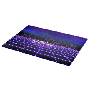 SlipperyJoe's all kinds wrong bold 3D text retro 1 Cutting Board