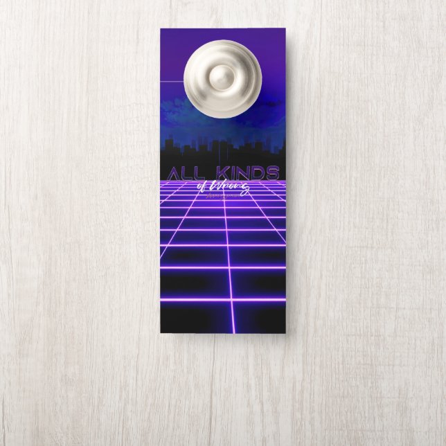 SlipperyJoe's all kinds wrong bold 3D text retro 1 Door Hanger (On Knob)