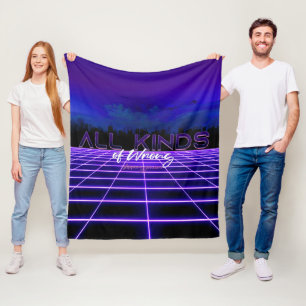 SlipperyJoe's all kinds wrong bold 3D text retro 1 Fleece Blanket