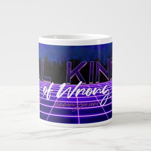 SlipperyJoe's all kinds wrong bold 3D text retro 1 Large Coffee Mug (Front)