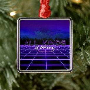SlipperyJoe's all kinds wrong bold 3D text retro 1 Metal Ornament